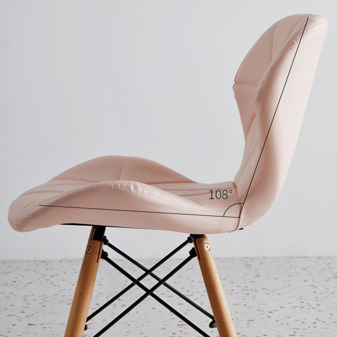 Casa silla lateral contemporánea silla de comedor de madera tapizada a ala