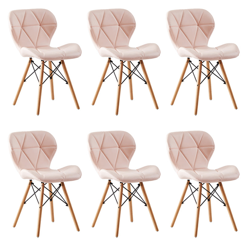 Casa silla lateral contemporánea silla de comedor de madera tapizada a ala