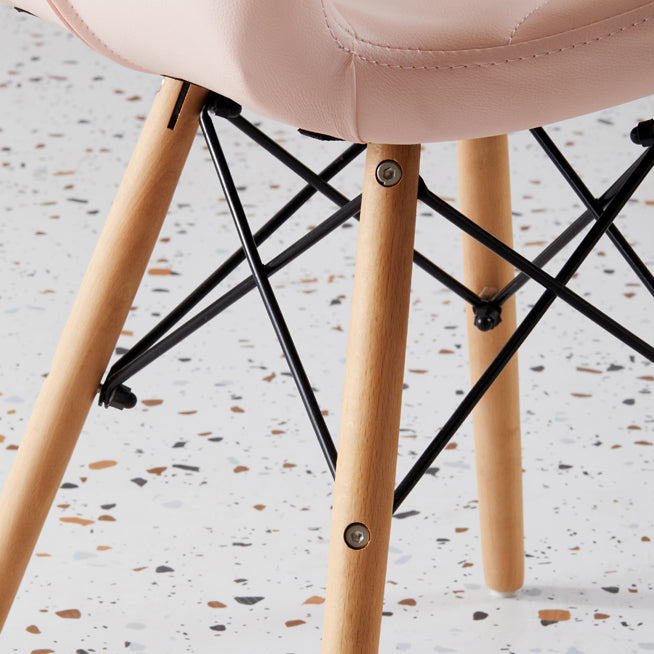 Casa silla lateral contemporánea silla de comedor de madera tapizada a ala