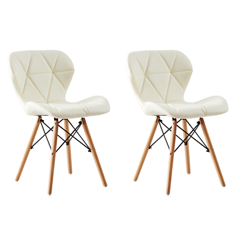 Casa silla lateral contemporánea silla de comedor de madera tapizada a ala