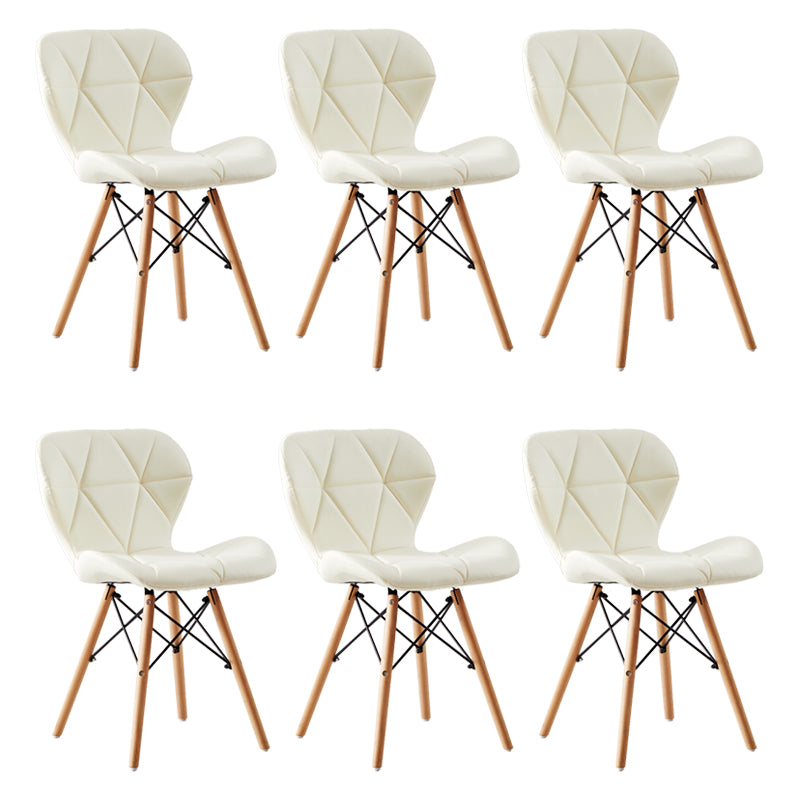 Casa silla lateral contemporánea silla de comedor de madera tapizada a ala