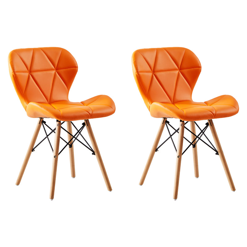 Casa silla lateral contemporánea silla de comedor de madera tapizada a ala