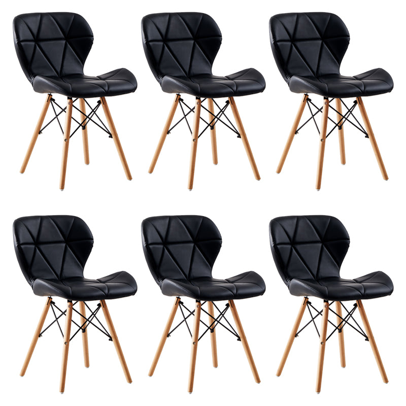 Casa silla lateral contemporánea silla de comedor de madera tapizada a ala