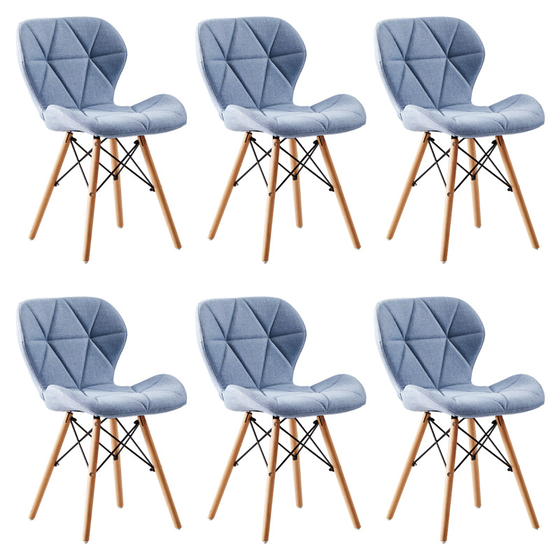 Casa silla lateral contemporánea silla de comedor de madera tapizada a ala