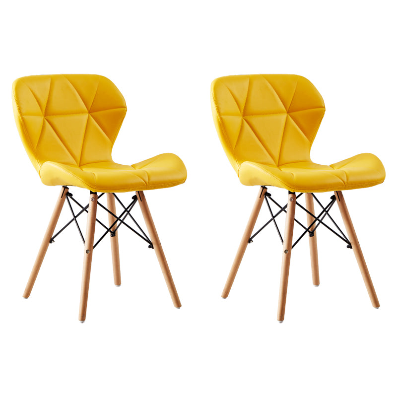 Casa silla lateral contemporánea silla de comedor de madera tapizada a ala