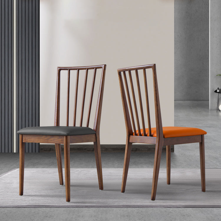 Sillas de comedor de madera de estilo moderno, respaldo de listones, silla lateral apilable para cocina