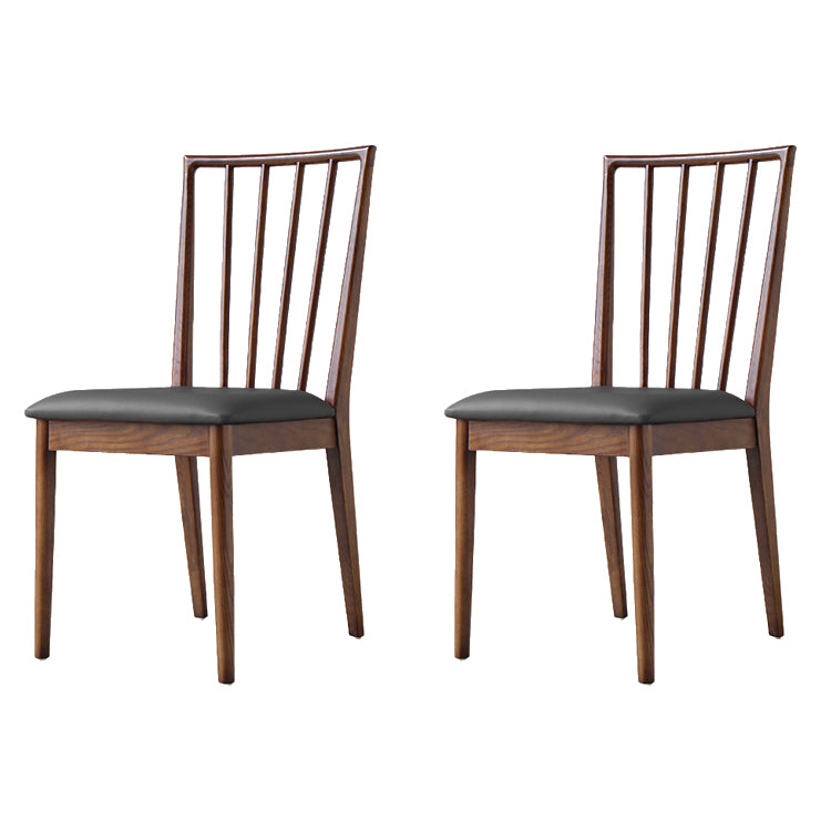 Sillas de comedor de madera de estilo moderno, respaldo de listones, silla lateral apilable para cocina