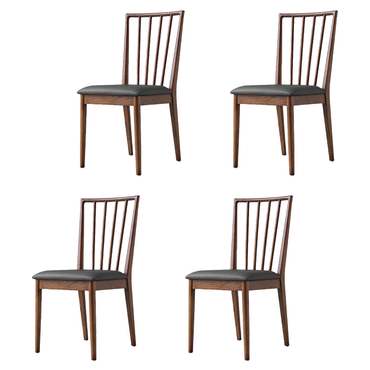 Sillas de comedor de madera de estilo moderno, respaldo de listones, silla lateral apilable para cocina
