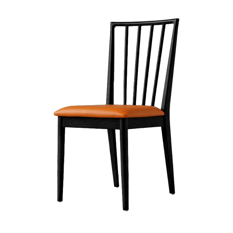 Sillas de comedor de madera de estilo moderno, respaldo de listones, silla lateral apilable para cocina