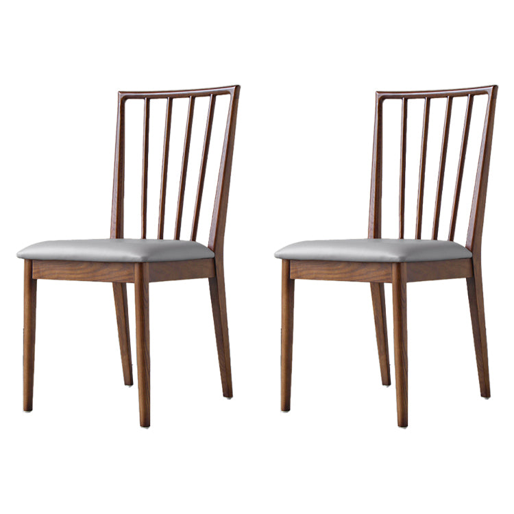 Sillas de comedor de madera de estilo moderno, respaldo de listones, silla lateral apilable para cocina
