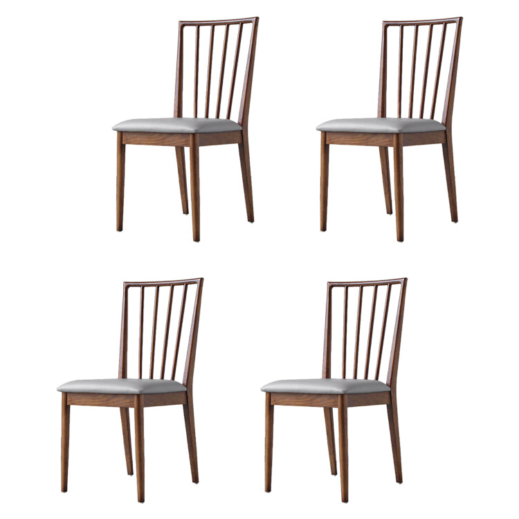 Sillas de comedor de madera de estilo moderno, respaldo de listones, silla lateral apilable para cocina