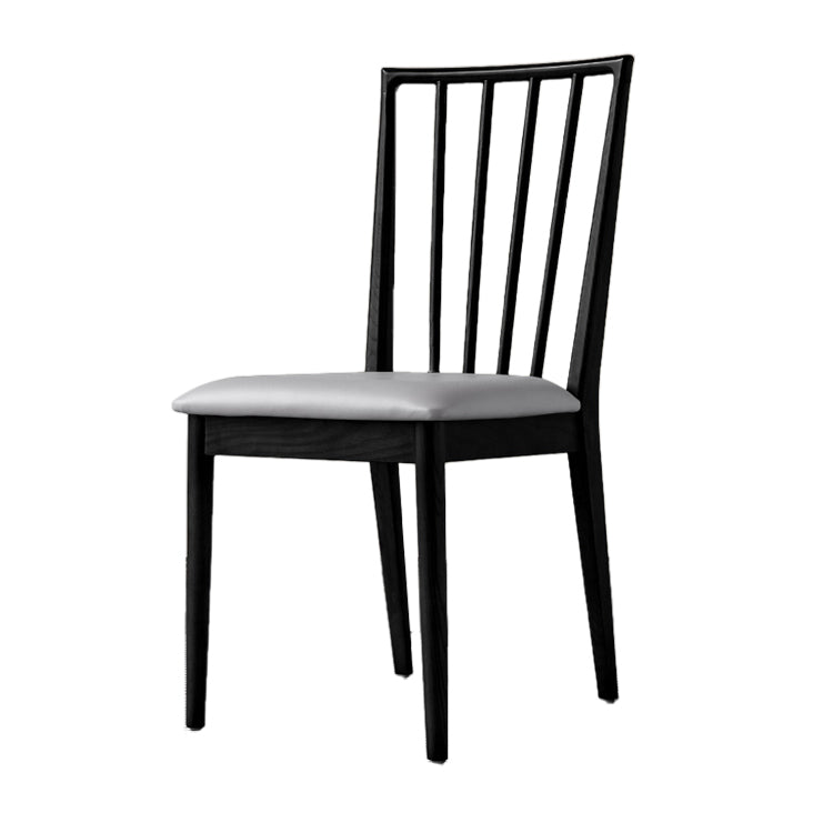 Sillas de comedor de madera de estilo moderno, respaldo de listones, silla lateral apilable para cocina