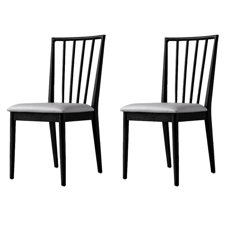 Sillas de comedor de madera de estilo moderno, respaldo de listones, silla lateral apilable para cocina