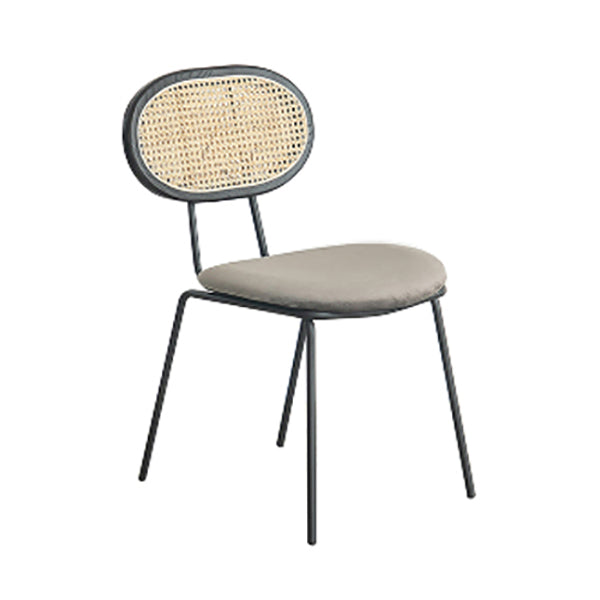 Juego de sillas de metal de estilo moderno, silla lateral de comedor con respaldo abierto para cocina