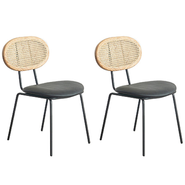 Juego de sillas de metal de estilo moderno, silla lateral de comedor con respaldo abierto para cocina