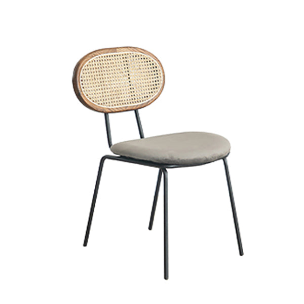 Juego de sillas de metal de estilo moderno, silla lateral de comedor con respaldo abierto para cocina