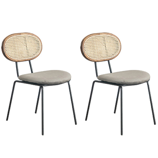 Juego de sillas de metal de estilo moderno, silla lateral de comedor con respaldo abierto para cocina