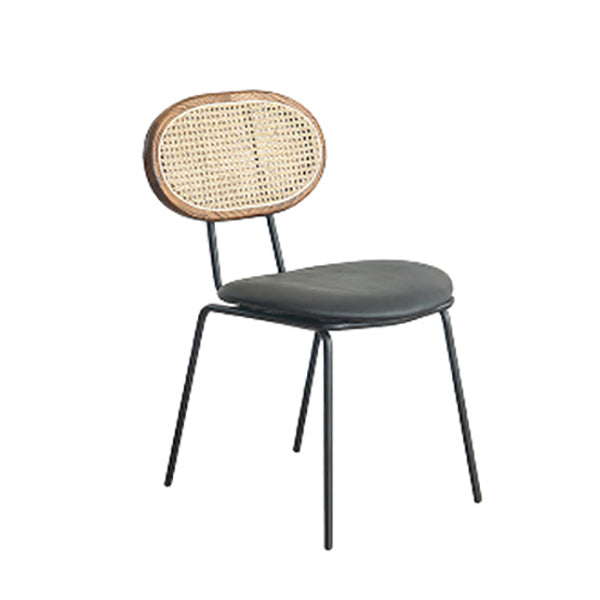Juego de sillas de metal de estilo moderno, silla lateral de comedor con respaldo abierto para cocina