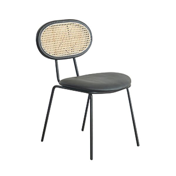 Juego de sillas de metal de estilo moderno, silla lateral de comedor con respaldo abierto para cocina