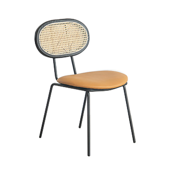 Juego de sillas de metal de estilo moderno, silla lateral de comedor con respaldo abierto para cocina