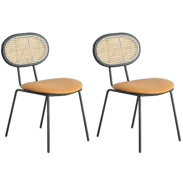 Juego de sillas de metal de estilo moderno, silla lateral de comedor con respaldo abierto para cocina