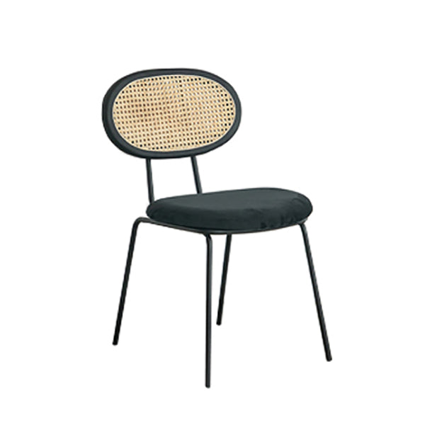 Juego de sillas de metal de estilo moderno, silla lateral de comedor con respaldo abierto para cocina