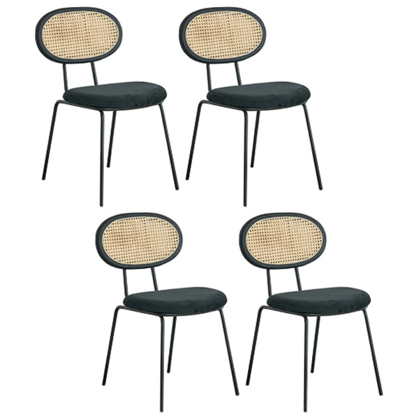 Juego de sillas de metal de estilo moderno, silla lateral de comedor con respaldo abierto para cocina