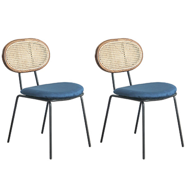 Juego de sillas de metal de estilo moderno, silla lateral de comedor con respaldo abierto para cocina