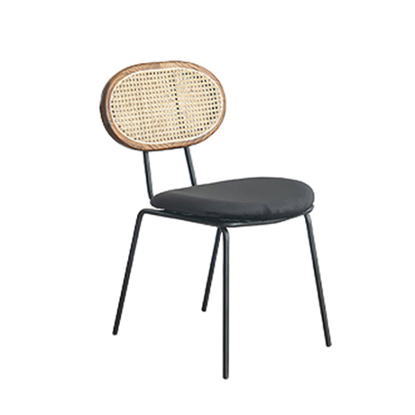 Juego de sillas de metal de estilo moderno, silla lateral de comedor con respaldo abierto para cocina