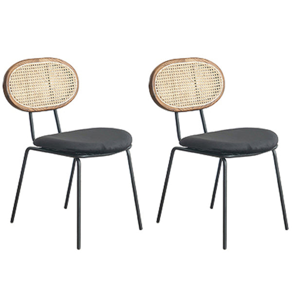 Juego de sillas de metal de estilo moderno, silla lateral de comedor con respaldo abierto para cocina