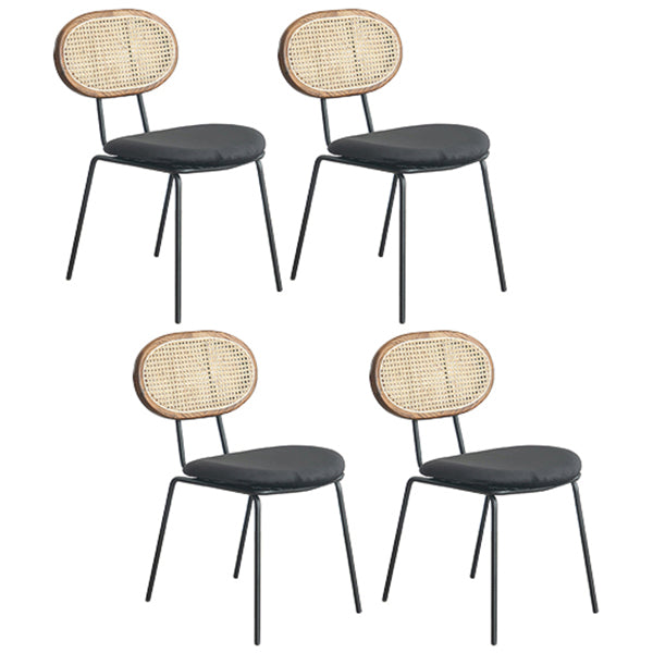 Juego de sillas de metal de estilo moderno, silla lateral de comedor con respaldo abierto para cocina