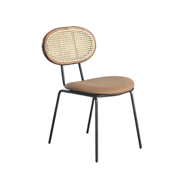 Juego de sillas de metal de estilo moderno, silla lateral de comedor con respaldo abierto para cocina