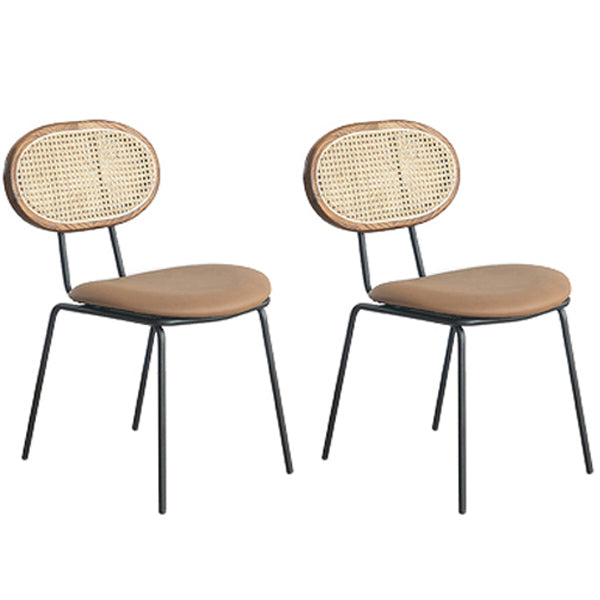 Juego de sillas de metal de estilo moderno, silla lateral de comedor con respaldo abierto para cocina
