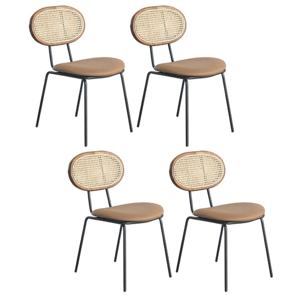 Juego de sillas de metal de estilo moderno, silla lateral de comedor con respaldo abierto para cocina
