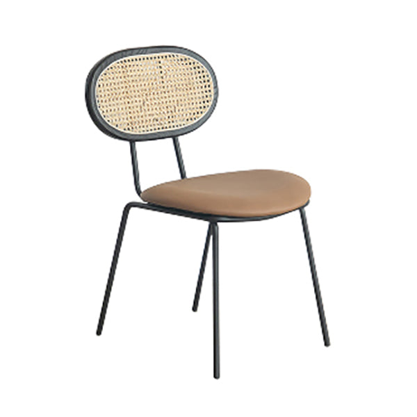 Juego de sillas de metal de estilo moderno, silla lateral de comedor con respaldo abierto para cocina