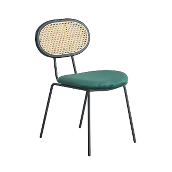 Juego de sillas de metal de estilo moderno, silla lateral de comedor con respaldo abierto para cocina