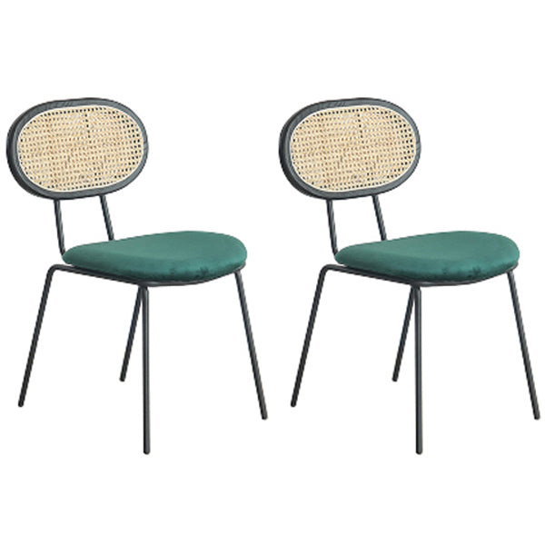 Juego de sillas de metal de estilo moderno, silla lateral de comedor con respaldo abierto para cocina