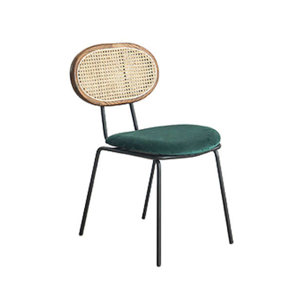 Juego de sillas de metal de estilo moderno, silla lateral de comedor con respaldo abierto para cocina