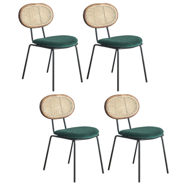 Juego de sillas de metal de estilo moderno, silla lateral de comedor con respaldo abierto para cocina