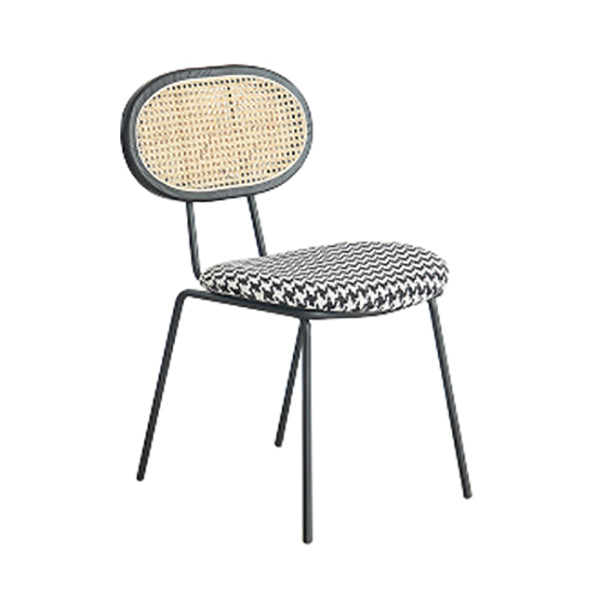 Juego de sillas de metal de estilo moderno, silla lateral de comedor con respaldo abierto para cocina