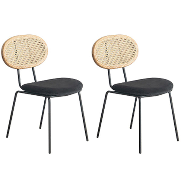Juego de sillas de metal de estilo moderno, silla lateral de comedor con respaldo abierto para cocina