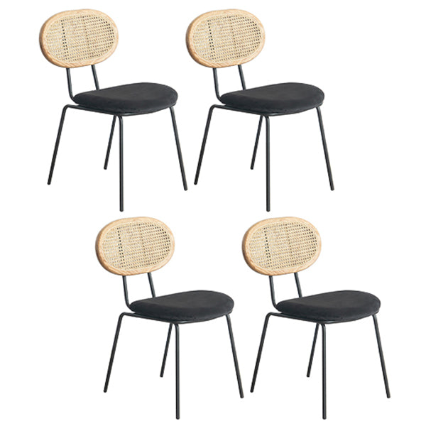 Juego de sillas de metal de estilo moderno, silla lateral de comedor con respaldo abierto para cocina