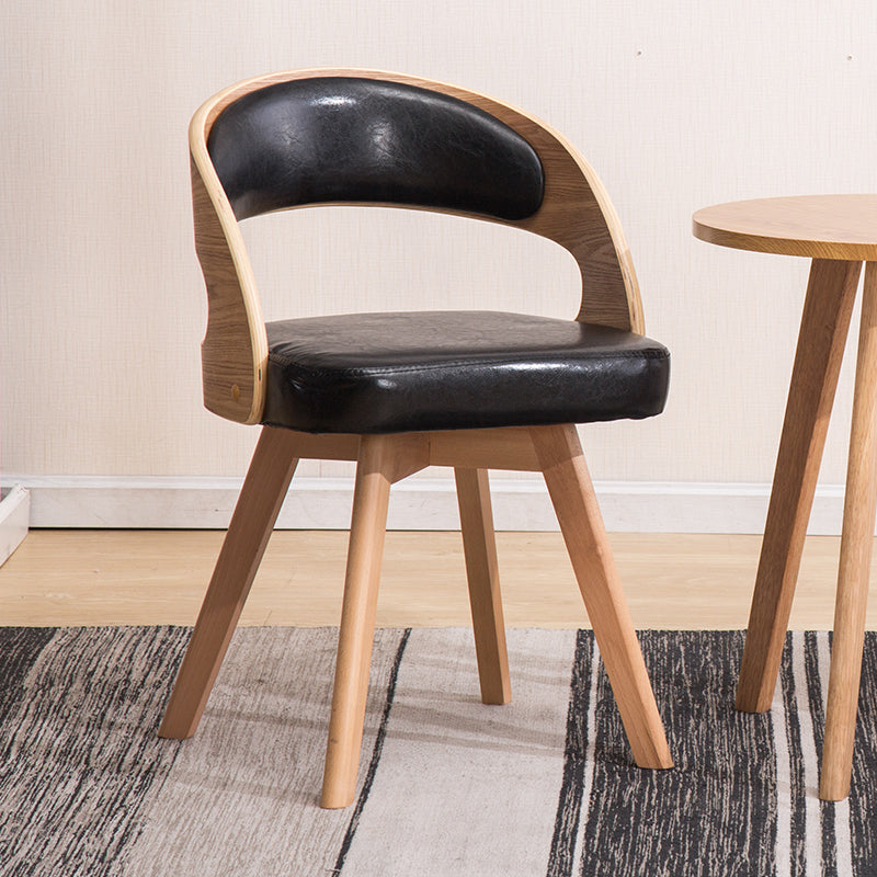Sillas de comedor de madera de estilo moderno, respaldo abierto, silla lateral para cocina