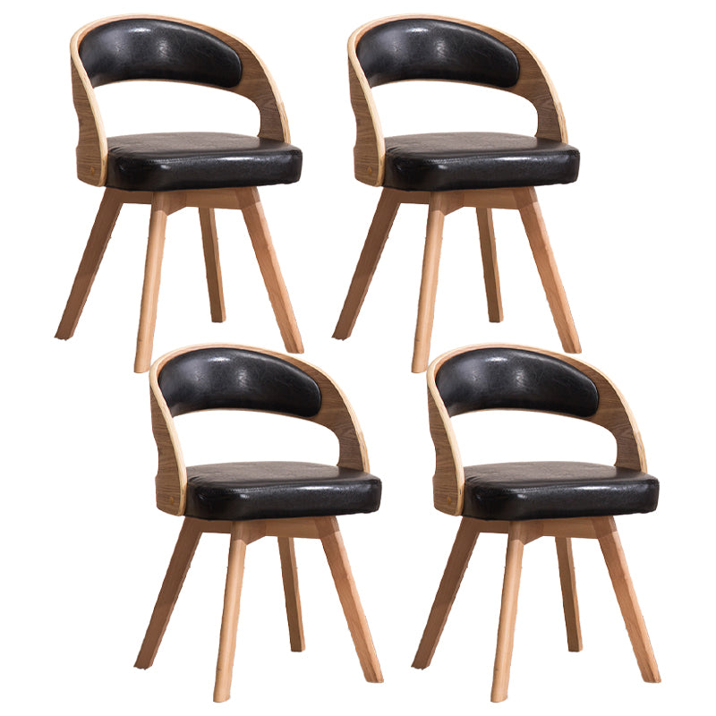 Sillas de comedor de madera de estilo moderno, respaldo abierto, silla lateral para cocina