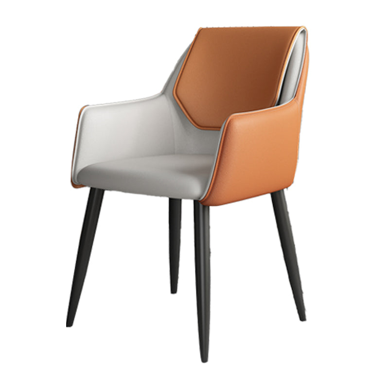 Fauteuil de maison scandinave, dossier solide, chaise de salle à manger rembourrée en métal