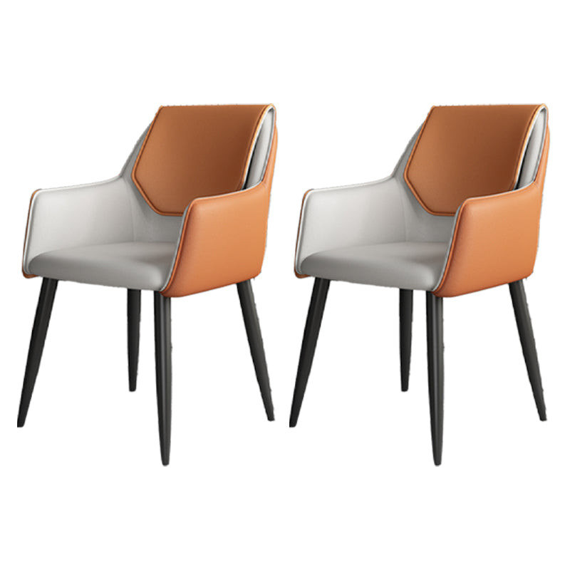 Fauteuil de maison scandinave, dossier solide, chaise de salle à manger rembourrée en métal