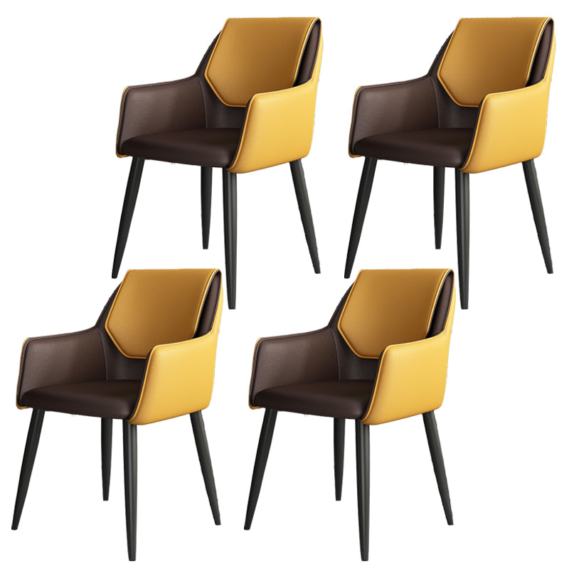 Fauteuil de maison scandinave, dossier solide, chaise de salle à manger rembourrée en métal