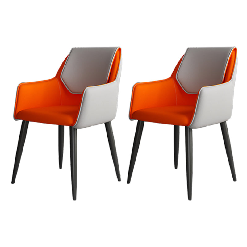 Fauteuil de maison scandinave, dossier solide, chaise de salle à manger rembourrée en métal