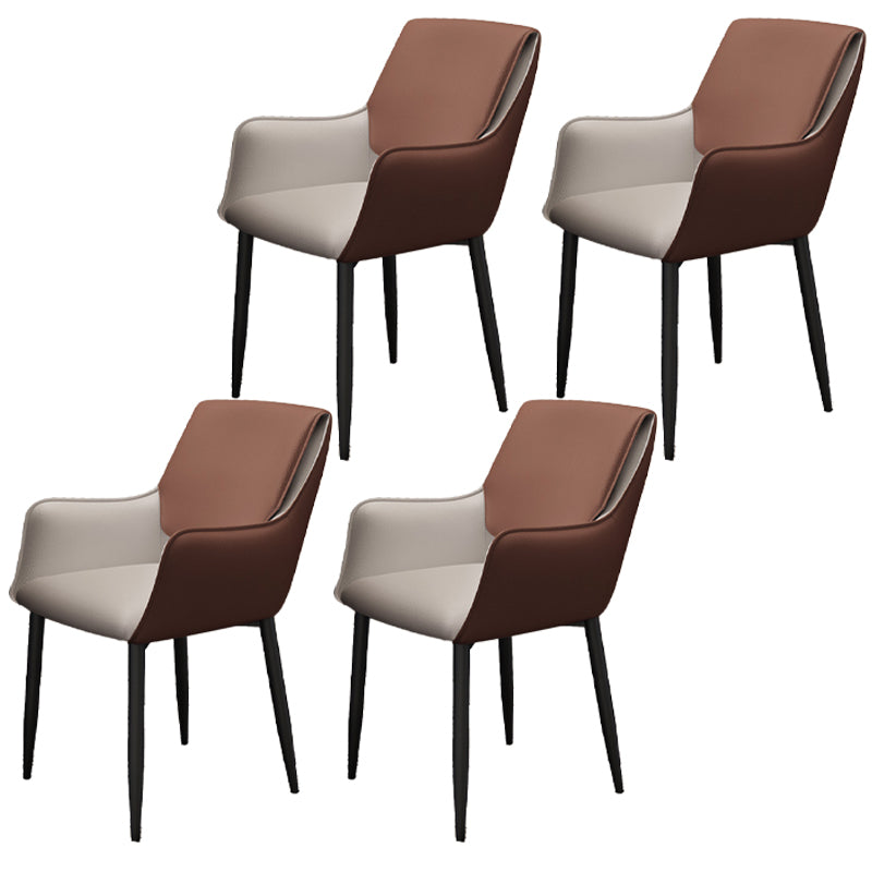 Fauteuil de maison scandinave, dossier solide, chaise de salle à manger rembourrée en métal