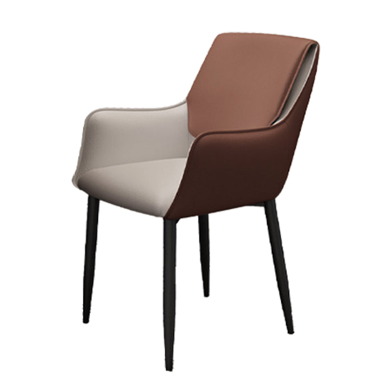 Fauteuil de maison scandinave, dossier solide, chaise de salle à manger rembourrée en métal